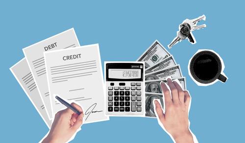 Pop art graphic of financial objects