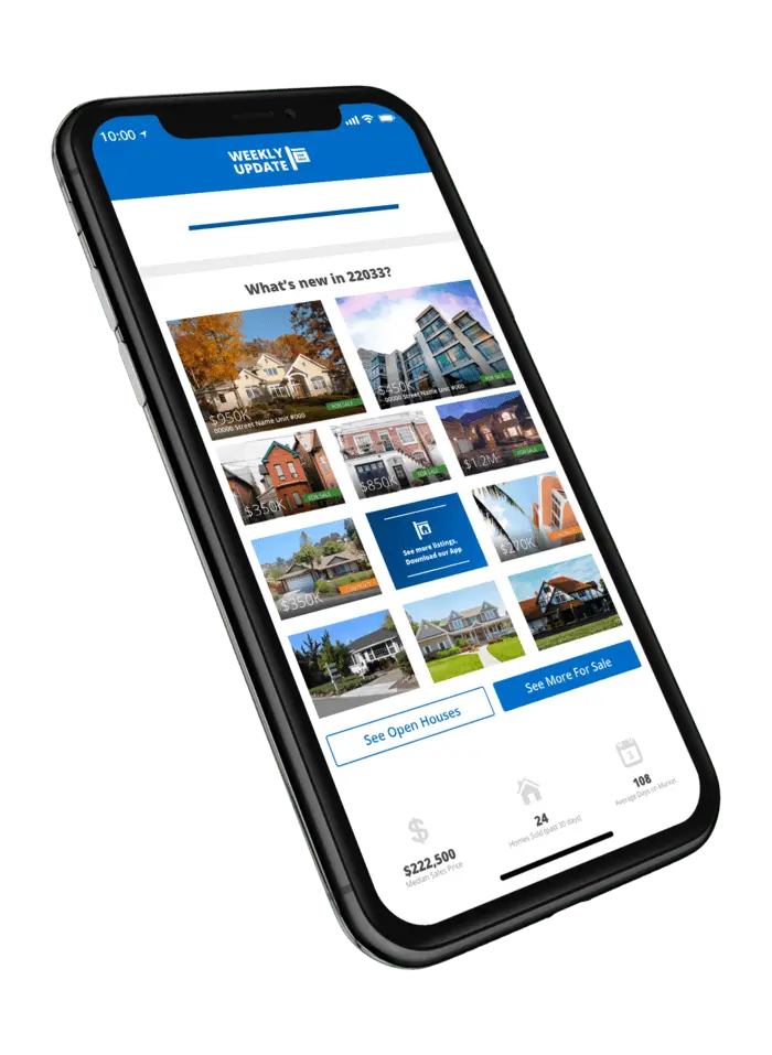 Image of a smartphone with a home finding application open